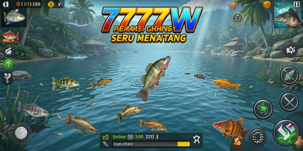 Gameplay menarik dari 7777W yang menawarkan pengalaman memancing seru.