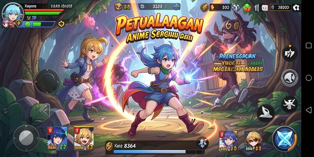 Tampilan gameplay menarik dari 8364 dengan karakter anime.