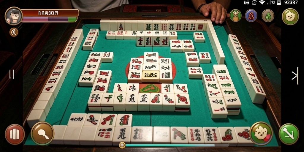 Tampilan menarik dari gameplay Mahjong di 93337.