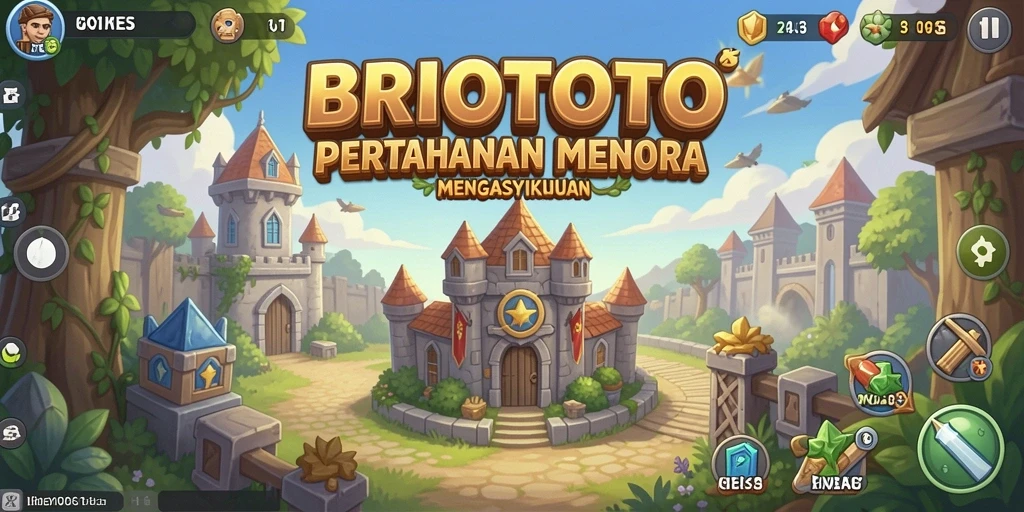 Tampilan menara yang strategis dalam aksi permainan Tower Defense.