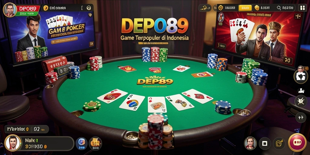 Tampilan gameplay menarik dari DEPO89 dengan fitur Poker interaktif.