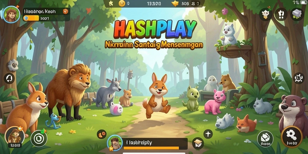 Tangkapan layar HASHPLAY menunjukkan pemain menikmati gameplay santai dan grafis yang menarik.