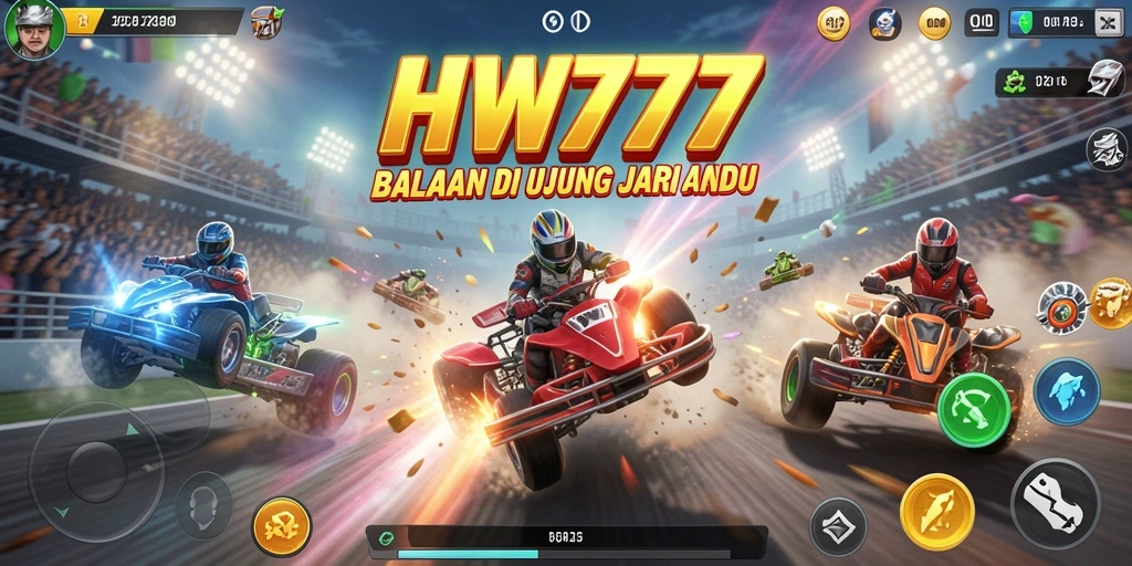 Tampilan gameplay balapan di HW777 yang memukau.