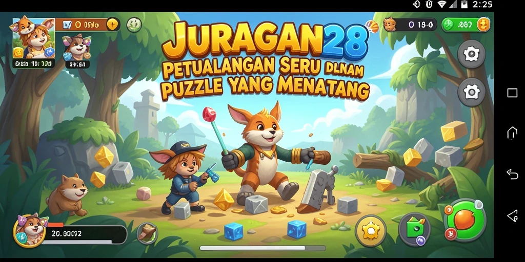Tampilan gameplay JURAGAN28 yang menarik dengan berbagai teka-teki seru.