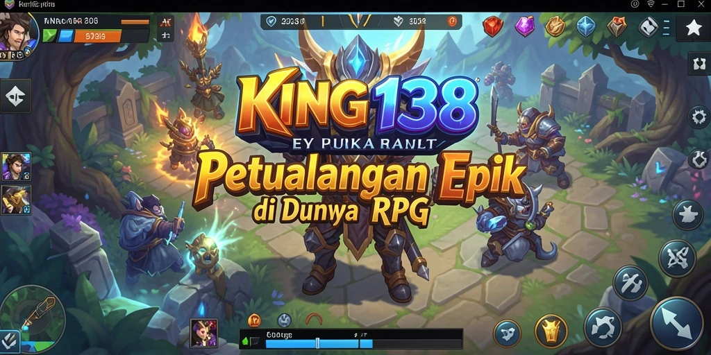 Screenshot dari KING138 menampilkan pertarungan epik dalam dunia RPG.
