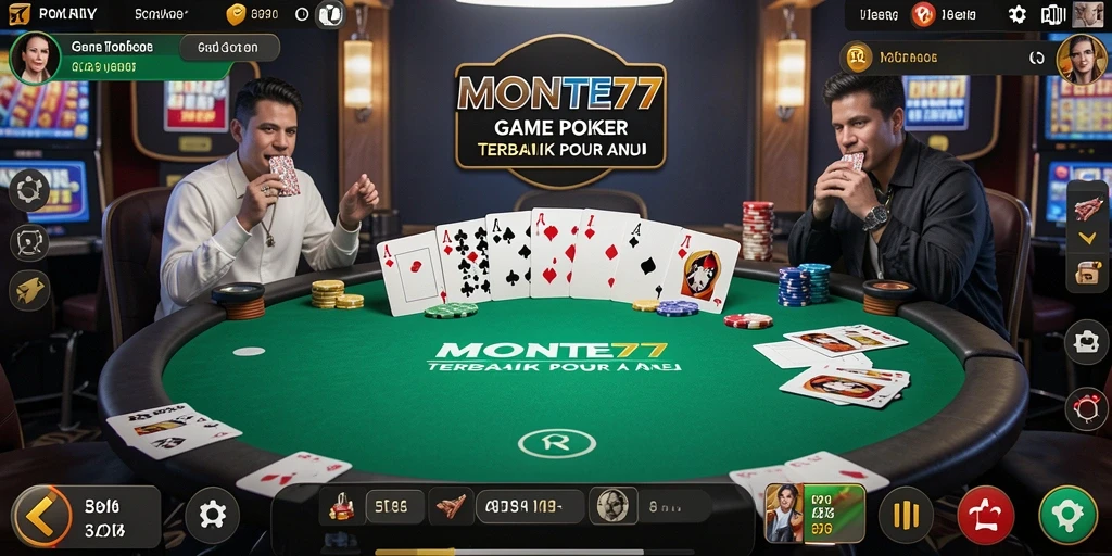 Tampilan seru gameplay poker di MONTE77 yang menarik.