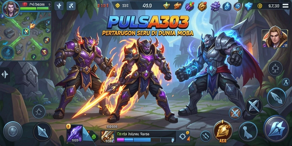 Gameplay MOBA yang seru dan kompetitif di PULSA303.