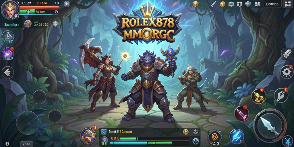 Screenshot utama ROLEX878 yang menampilkan aksi gameplay MMORPG yang mendebarkan.