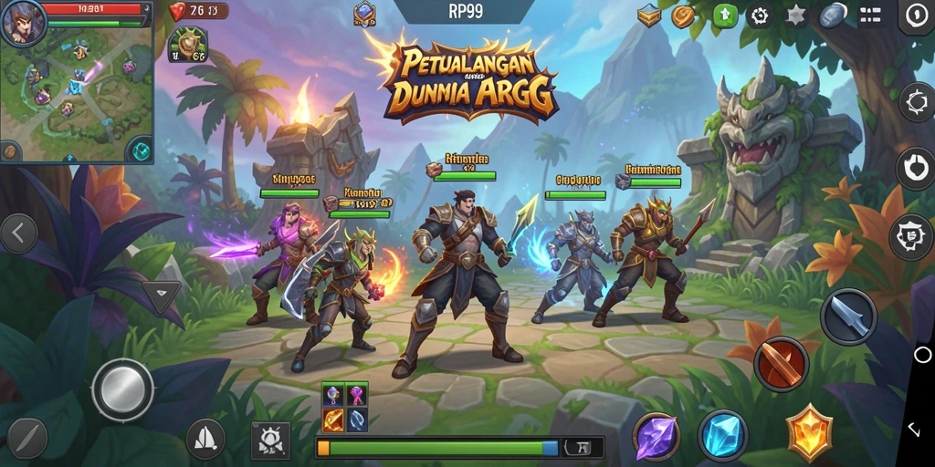 Gameplay seru RP99 dengan pertarungan ARPG yang menantang.