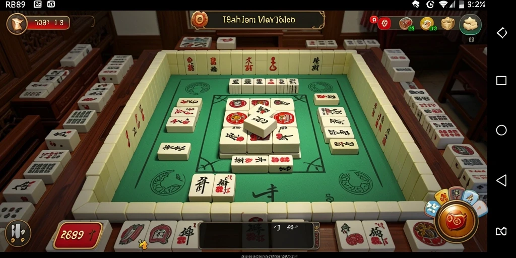 Screenshot utama RR89 menampilkan gameplay Mahjong yang seru dan interaktif.