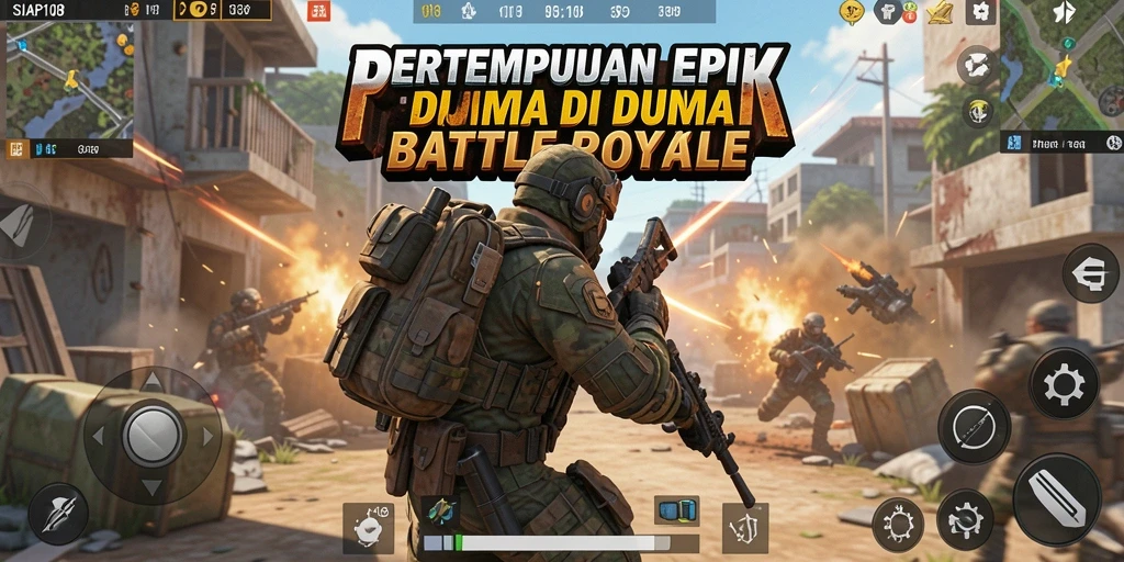 Tampilan gameplay SIAP108 yang intens dalam pertempuran Battle Royale.