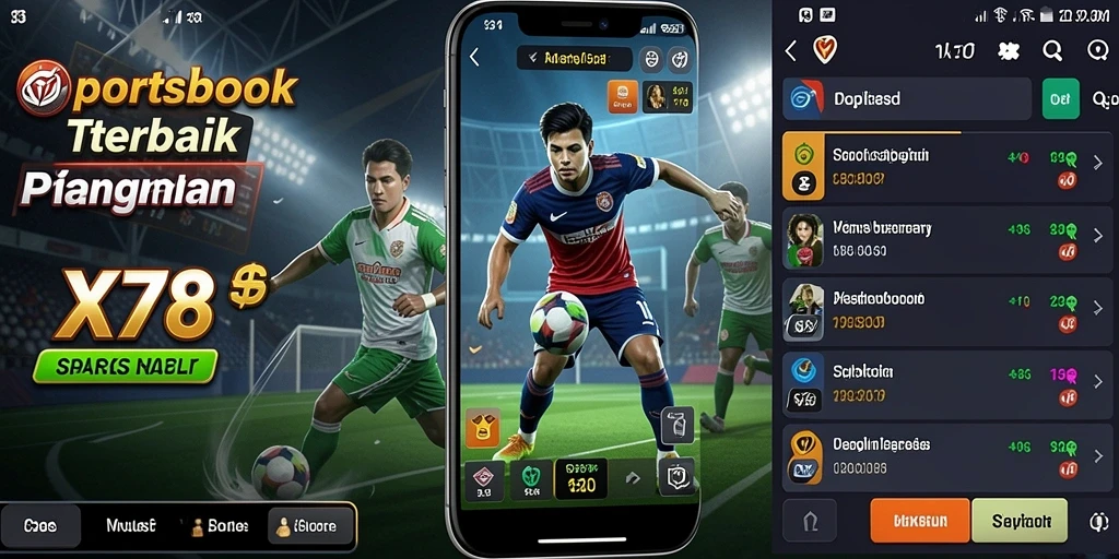 Tampilan utama permainan Sportsbook X78 dengan berbagai opsi taruhan.