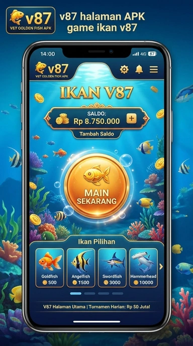 Tampilan utama aplikasi v87 yang intuitif dan mudah digunakan.